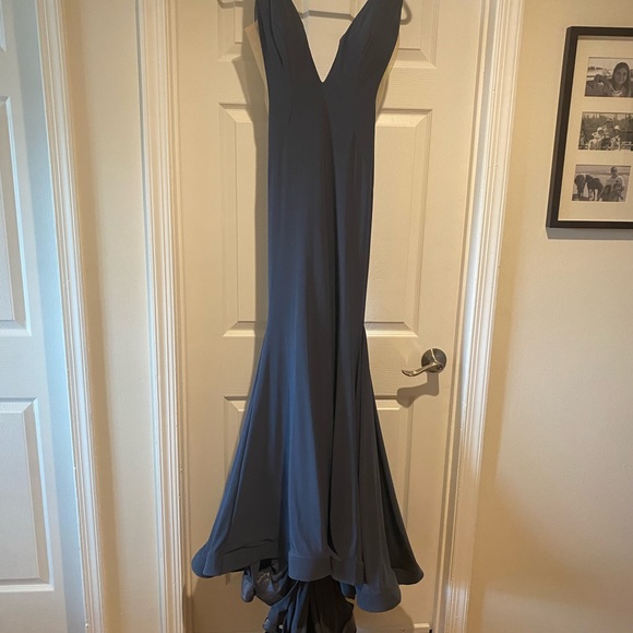 jovani v neck with train dress - Picture 11 of 12